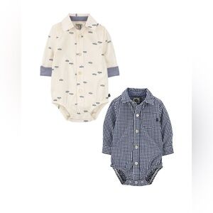 BUNDLE OshKosh B'Gosh Gingham and Car Button Down Body Suits